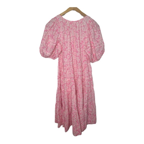 The Great Pleated Ravine Dress Pink Bright Rouge Wild Bush Floral Size 2 Medium - Picture 8 of 13